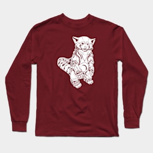 Mech Red Panda (white shape) Long Sleeve T-Shirt